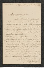 Nachlass Franz Steindachner, Brief von E. Dämel an Franz Steindachner (15.12.1876), Inv.Nr. 98.05, Seite 1